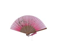 Oriental Cherry Folding Fan Ancient Silk Fan Lovely Sakura Hand Fan Vintage Elegant Floral Fan for Summer Decor Tw