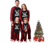 Oriental eLife Conjunto de pijama colorido de Navidad 2024, pijama familiar a juego, estampado de alces de dibujos animados de Papá Noel, ropa de dormir para la familia, U27-uk-s1, 3XL