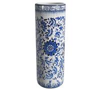 ORIENTAL FURNITURE - Paragüero de Porcelana, 61 cm, diseño Floral, Color Azul y Blanco