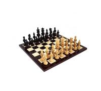 Oriental Hand Carved Wooden Chess Pieces + Rosewood Chessboard New
