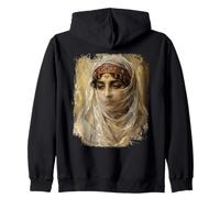 Orientalist Portrait Veiled Woman 19th Century Art Painting Sudadera con Capucha