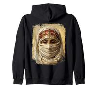 Orientalist Portrait Veiled Woman 19th Century Art Painting Sudadera con Capucha