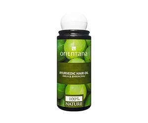 Orientana - Aceite capilar ayurvédico Amla & Bhringraj | Aceite de almendras de coco Neem y vitamina E | 100% natural vegano y anticaspa | estimula el crecimiento del cabello - 105 ml