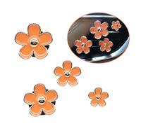 ORIESSE- 4 piezas de clips para ambientador de coche con flores de color naranja, bonitos clips para ambientador de coche con flores de margaritas de coral brillantes en 4 tamaños, ambientador de coch