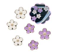 ORIESSE- 6 piezas de clips de ventilación para ambientador de coche con bonitas flores blancas y moradas, 3,3 cm/3 cm, clip de ventilación con flores de margaritas, accesorios para coche, estética fem