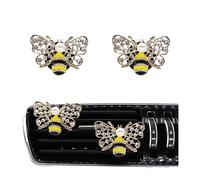 ORIESSE Accesorios brillantes para coche, 2 piezas de aleación amarilla, ambientador de coche, clips de ventilación para mujer, decoración de coche, aromas de coche, bonita decoración de ambientador
