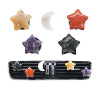 ORIESSE Ambientador bohemio para coche, 5 piezas, clips de ventilación de estrellas y luna, piedra natural, accesorios de coche, decoración de coche para mujeres, mejores deseos para amantes y amigas