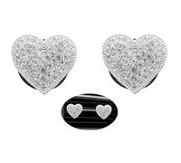 ORIESSE Ambientador de coche con diseño de corazón plateado, 2 piezas de diamantes de imitación femeninos, accesorios de coche, decoración de coche para mujeres, decoración interior de coche