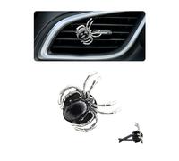 ORIESSE Ambientador gótico para rejilla de ventilación de coche, diseño de araña negra, bonita salida de coche, aceites esenciales y difusor de perfume, almohadillas de aroma reemplazables, accesorios