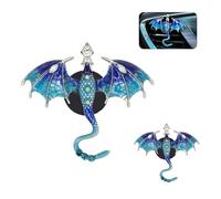 ORIESSE- Clips de ventilación para ambientador de coche Bling Wyvern, 2 piezas de clips de ventilación de dragón de esmalte azul de aleación, accesorios para coche, difusor de coche recargable con alm