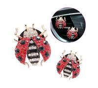 ORIESSE Linda mariquita roja ambientador de coche clips de ventilación 2 piezas clips de ventilación de coche accesorios de coche decoraciones de coche brillantes difusor de coche recargable con
