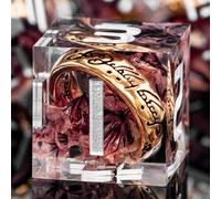ORIFANTOU Magic Golden Ring DND Dice Set Sharp Edge Resin Dice with Case, Pink Flower Lord D and D Dice for Use with D&D RPG Role Playing Games, Polyhedral Dice Set D20 D12 D10 D8 D6