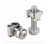 orificios cuadrados, tuercas de bloqueo, Kit de tuercas for jaula tarjetas, pernos M5 M6, arandelas, orificio cuadrado, Clip montaje tornillo for estante servidor(Screws Nuts,16MM-M6-3PCS)