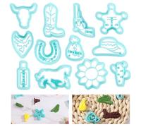 ORIGACH 12 cortadores de arcilla de vaquero occidental, cortador de arcilla polimérica West Cowboy para hacer aretes, sombreros de vaquero, ropa, botas, revólveres, cortadores de arcilla para hacer