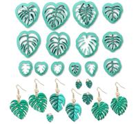 ORIGACH 14 cortadores de arcilla de hojas de Monstera, cortador de arcilla polimérica en forma de hojas para hacer aretes, cortadores de arcilla temática de plantas tropicales para hacer joyas