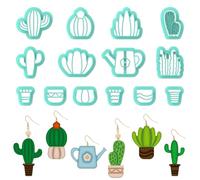 ORIGACH 14 Cortadores de arcilla polimérica, diseños de Plantas en maceta | cortadores de aretes de arcilla para pendientes, juego de cortadores para DIY joyas de arcilla polimérica