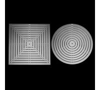 ORIGACH 2 plantillas acrílicas de punto de cruz (cuadrados y círculos) 1.5/2.5/3. 5/4.5/5.5/6.5/7.5/8. 5/9.5 pulgadas de diámetro plantilla de bordado para patchwork, manualidades y decoraciones