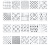 ORIGACH 20 plantillas Sashiko de 14 x 14 cm de plástico con patrones tradicionales japoneses para dibujar líneas, plantillas geométricas para acolchado y bordado a mano