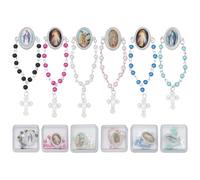 ORIGACH 24 piezas de 6 estilos de rosario de Virgen María y Jesús con caja de regalo, recuerdo de fiesta de bautizo, regalo religioso, católico, recuerdos de comunión, recuerdos de bautizo