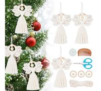 ORIGACH 3 juegos de macramé de ángeles para principiantes adultos, macramé, adorno de ángel, macramé, decoración colgante de pared, decoración hecha a mano para casa, dormitorio, sala de estar