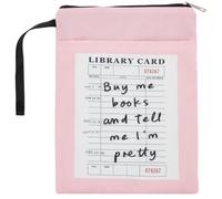 ORIGACH Buy Me Books and Tell Me I'm Pretty - Funda para libros, color rosa con cremallera y asa para libros de bolsillo, bibliotecaria, amantes de los libros, regalos para mujeres, 11.4 x 8.5