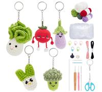 ORIGACH Juego de 10 juegos de ganchillo para principiantes y adultos, amigurumi, brócoli, tomate, repollo, berenjena, cebolla verde, kit de ganchillo con tutorial en video paso a paso, instrucciones y