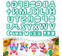 ORIGACH Juego de 35 cortadores de arcilla polimérica del alfabeto, carta, lazo, mariposa, corazón y estrella, cortador de arcilla, suministros de manualidades para hacer aretes y joyas