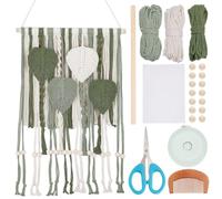 ORIGACH Kit de tapiz de pared con borlas de hojas de macramé para principiantes, adultos, tejido a mano, de algodón, bohemio, para colgar en la pared, para apartamento, sala de estar, oficina