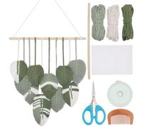 ORIGACH Kit de tapiz de pared de hojas de macramé para principiantes y adultos, fácil de colgar en la pared, kit bohemio para colgar en la pared para guardería, sala de estar, dormitorio, decoración