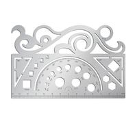 ORIGACH Regla curva francesa de acero inoxidable, plantillas de dibujo de metal, transportador, reglas de plantilla de acero inoxidable para costura de cuero, suministros de manualidades DIY