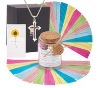 ORIGACH Vaso con versículos de la Biblia READ ME WHEN... Vidrio con versículos de la Biblia Cruz Cadena y Tarjeta de Felicitación Para Estímulo Diario Oración Inspiradora Regalos Cristianos Regalo de