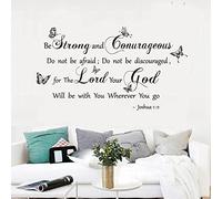ORIGACH Versículo de la Biblia calcomanías de Pared Josué 1: 9 Pegatinas religiosas de Citas de Pared Sea Fuerte y Valiente No Tenga Miedo de la Sala de Estar de la Iglesia
