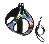 Origami - Arnés reflectante para perro con estampado de grullas de papel multicolor, arnés para cachorros, arnés para cachorros, para entrenamiento de caminata