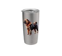 Origami Art Chinese Shar-Pei Shar Pei Vaso térmico de acero inoxidable de doble pared