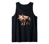 Origami Art Granjero de Cerdos Granja Camiseta sin Mangas