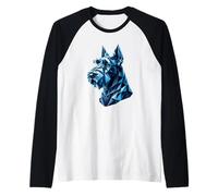 Origami Art Kerry Blue Terrier Camiseta Manga Raglan