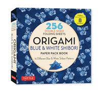 Origami Blue & White Shibori Paper Pack Book: 256 Double-Sided Folding Sheets (Includes Instructions for 8 Models)