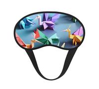 Origami - Cubierta para ojos multicolor con estampado de grúas de papel para adultos y niños, para viajes, uso diario, siesta, insomnio, camping