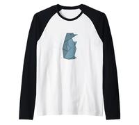Origami de pingüino Camiseta Manga Raglan