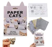 Origami Gatos de Papel, 50 Hojas de Papel Origami con Instrucciones para Plegar Adorables Figuras de Gatos, Actividad de Papiroflexia para Adultos,Manualidades Decor y Regalo para Amantes de los Gatos