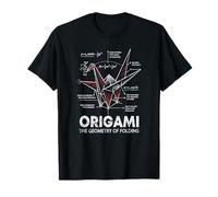 Origami Geometría Grúa Diagrama Plegable Matemáticas Física Japonés Camiseta