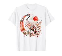 Origami grulla de Corona roja Flores de Cerezo japonés T Camiseta