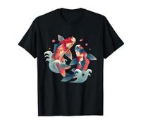 Origami Koi Arte de pez japonés Olas asiáticas Camiseta
