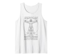 Origami Lover Vitruvian Man Leonardo Da Vinci Papel Plegable Camiseta sin Mangas