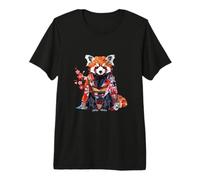 Origami Panda Rojo Kawaii Kimono Pequeños Pandas Gato Osos Camiseta Premium