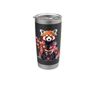 Origami Panda Rojo Kawaii Kimono Pequeños Pandas Gato Osos Vaso térmico de acero inoxidable de doble pared