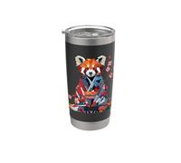 Origami Panda Rojo Kawaii Kimono Pequeños Pandas Gato Osos Vaso térmico de acero inoxidable de doble pared