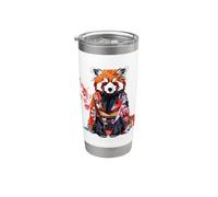Origami Panda Rojo Kawaii Kimono Pequeños Pandas Gato Osos Vaso térmico de acero inoxidable de doble pared