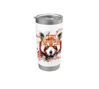 Origami Panda Rojo Kawaii Kimono Pequeños Pandas Gato Osos Vaso térmico de acero inoxidable de doble pared