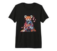 Origami Panda Rojo Kimono Kawaii Pequeños Pandas Gato Oso Camiseta Premium